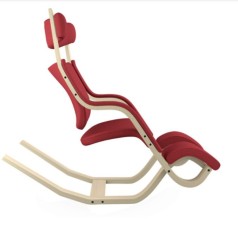 Varier Gravity Balans recliner armchair Ash frame & red upholstery