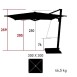 Vlaemynck Boree adjustable/tilting Parasol 300x300cm & base