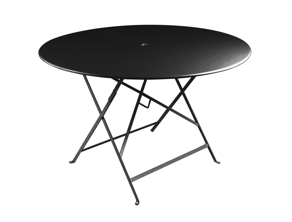 Fermob Bistro Folding Table Round Top, Small Round Metal Folding Garden Table