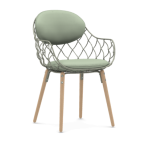 Magis Pina Dining/Meeting Armchair, small cushioned backrest, ash legs
