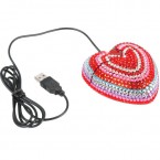 Diamond Love Heart Shaped USB Mouse