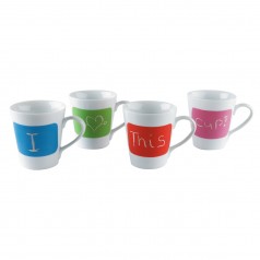 Present Time Talk With Chalk mugs multicoloured
