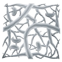 Koziol Room Divider [pi:p] (Branches & Birds) (Set of 4) - Anthracite