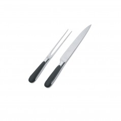 Alessi MAMI Carving Set (Knife & Fork) (Black Handle)