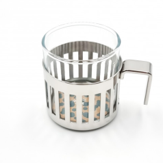 Alessi ARDT Coffee cup glass/stainless steel