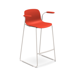 Magis Troy outdoor barstool with cantilevered arms, sledge base & polypropylene seat