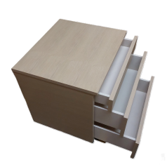 Silenia Elemento Ash veneered three drawer bedside chest/table