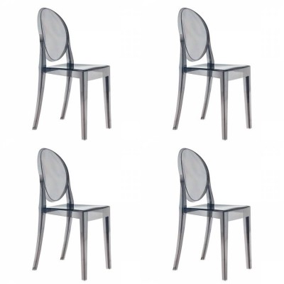 Set of 4 Kartell Victoria Ghost Chairs - Designed by Philippe Starck