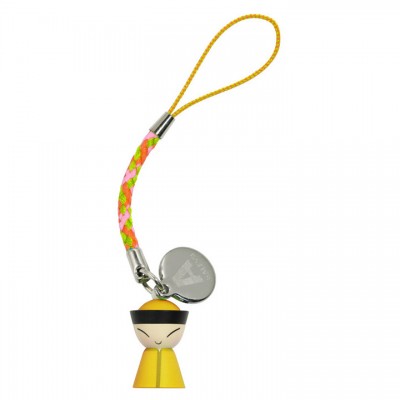 A di Alessi Mr. Chin Mobile Phone/Key Ring Charm - Yellow, Red, Green & Blue