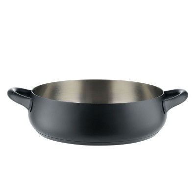 Alessi MAMI Low Casserole (Black Silicone Resin Coated Steel)