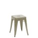 Tolix H 45 Low Stool Lacquered Steel - Olive green