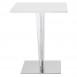 Kartell TopTop square gloss cafe table, pleated leg & chrome base