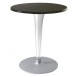 Kartell TopTop round laminated table clear tulip leg round grey base