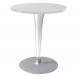 Kartell TopTop round laminated table clear tulip leg round grey base