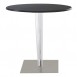Kartell TopTop round laminated cafe table square pleated leg & grey base