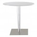 Kartell TopTop round laminated cafe table square pleated leg & grey base