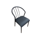 Johanson Design rounded back, black faux leather dining chair