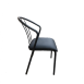 Johanson Design rounded back, black faux leather dining chair
