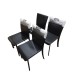 Emmei Sonia Set of 4 black leather dining chairs